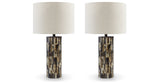 Ellford 2-Piece Table Lamp Set in Black/Brown/Cream from Ashley - Luna Furniture