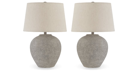 Dreward 2-Piece Table Lamp Set in Distressed Gray from Ashley - Luna Furniture