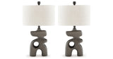 Danacy 2-Piece Table Lamp Set in Distressed Black from Ashley - Luna Furniture