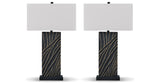 Bartlen 2-Piece Table Lamp Set in Black/Gold Finish from Ashley - Luna Furniture