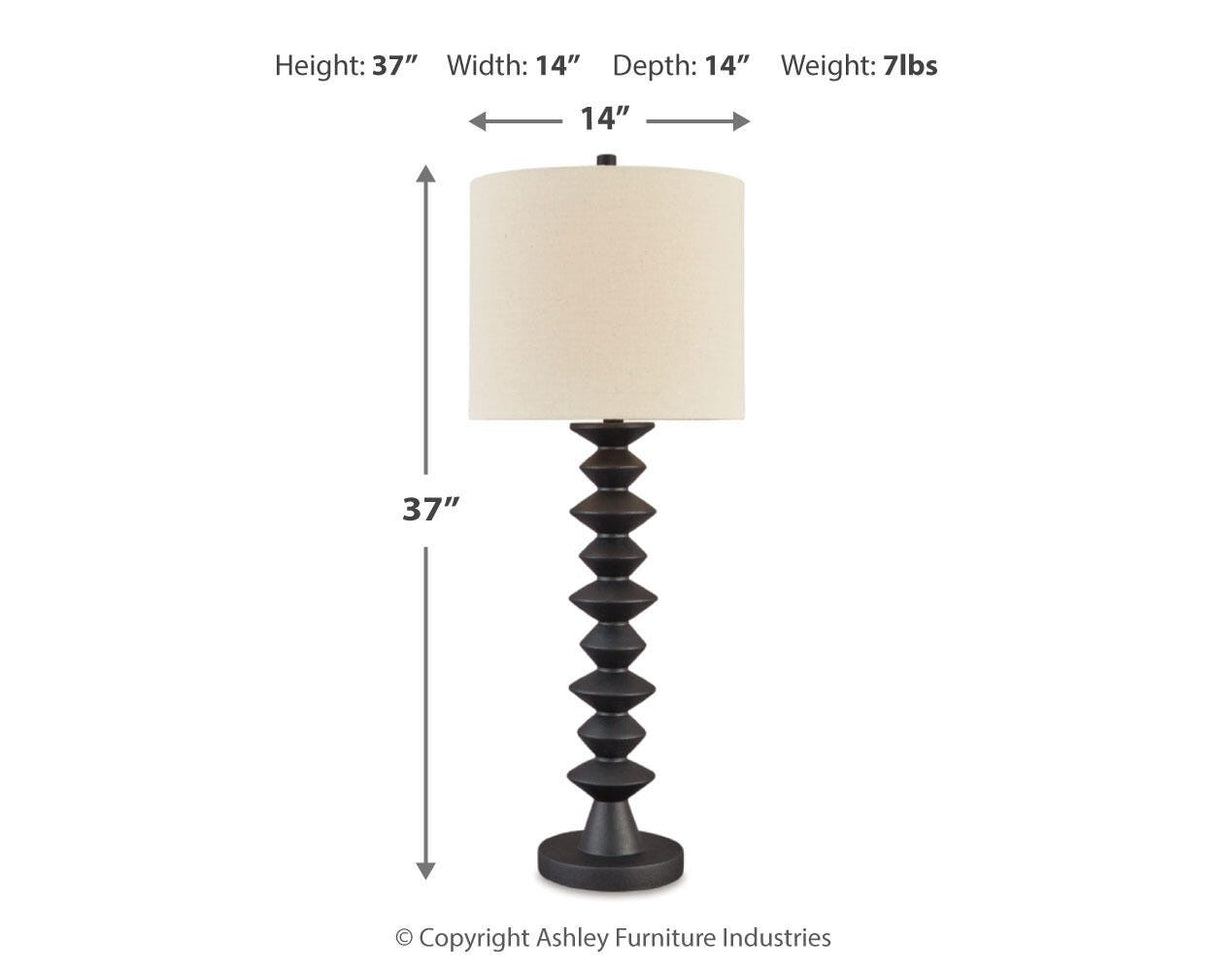 Luanndon 2-Piece Table Lamp Set in Black from Ashley Furniture - Luna Furniture