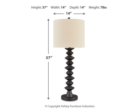 Luanndon 2-Piece Table Lamp Set in Black from Ashley Furniture - Luna Furniture