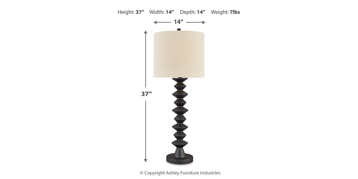 Luanndon 2-Piece Table Lamp Set in Black from Ashley Furniture - Luna Furniture