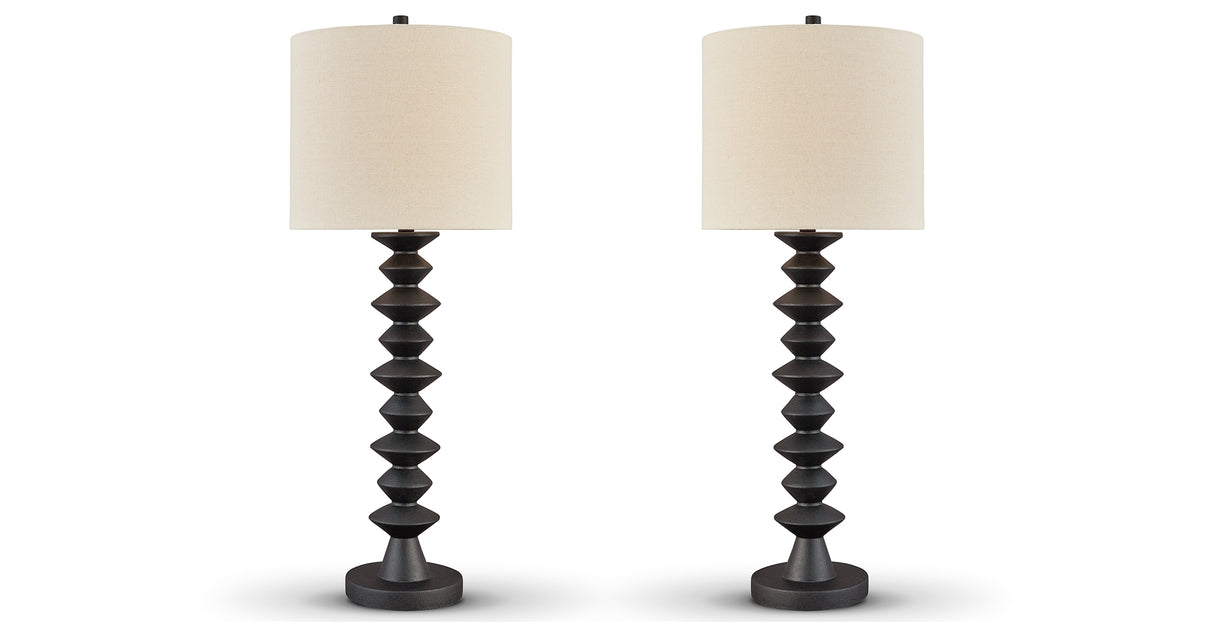Luanndon 2-Piece Table Lamp Set in Black from Ashley - Luna Furniture
