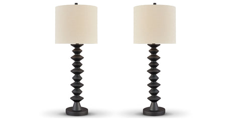 Luanndon 2-Piece Table Lamp Set in Black from Ashley - Luna Furniture