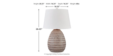 Darrich 2-Piece Table Lamp Set in Beige/White from Ashley - Luna Furniture
