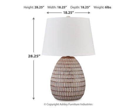 Darrich 2-Piece Table Lamp Set in Beige/White from Ashley - Luna Furniture