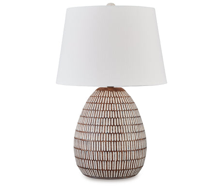 Darrich Beige/White Table Lamp from Ashley - Luna Furniture