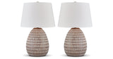 Darrich 2-Piece Table Lamp Set in Beige/White from Ashley - Luna Furniture