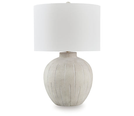 Calbert Warm Gray Table Lamp from Ashley - Luna Furniture