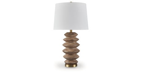 Jyllyard Brown/Gold Finish Table Lamp from Ashley - Luna Furniture