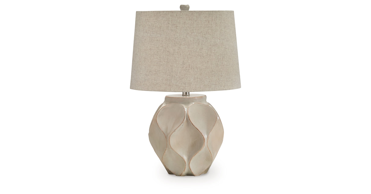 Edselham Distressed Cream Table Lamp from Ashley - Luna Furniture