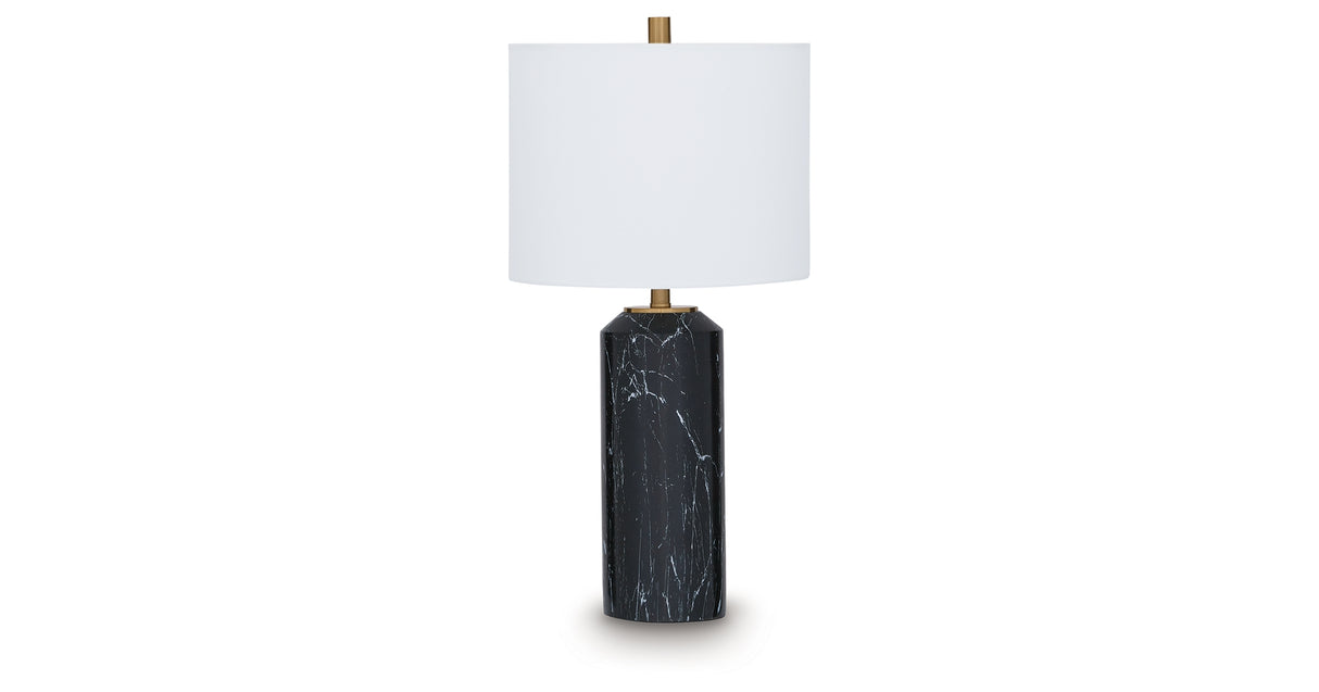 Hanzila Black/Gold Finish Table Lamp from Ashley Furniture - Luna Furniture