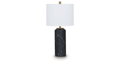Hanzila Black/Gold Finish Table Lamp from Ashley Furniture - Luna Furniture