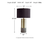 Jacek Gray/Brass Finish Table Lamp from Ashley Furniture - Luna Furniture
