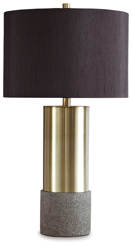 Jacek Gray/Brass Finish Table Lamp from Ashley - Luna Furniture