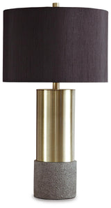 Jacek Gray/Brass Finish Table Lamp from Ashley Furniture - Luna Furniture