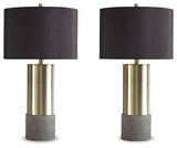 Jacek Gray/Brass Finish Table Lamp from Ashley - Luna Furniture