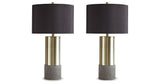 Jacek Gray/Brass Finish Table Lamp from Ashley Furniture - Luna Furniture