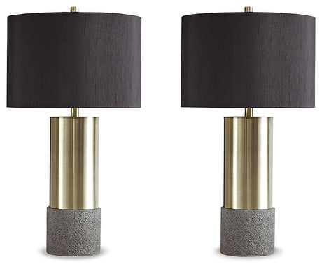 Jacek Gray/Brass Finish Table Lamp from Ashley Furniture - Luna Furniture
