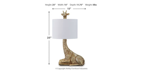 Ferrison 2-Piece Table Lamp Set in Gold Finish from Ashley Furniture - Luna Furniture