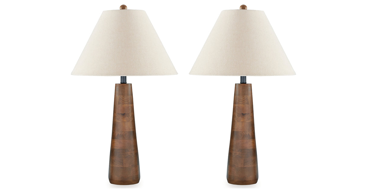 Danset 2-Piece Table Lamp Set in Brown from Ashley Furniture - Luna Furniture