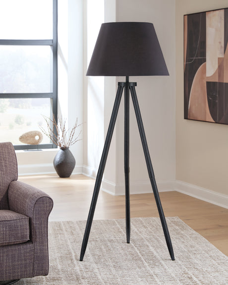Orhan Black Floor Lamp from Ashley - Luna Furniture