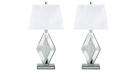 Prunella 2-Piece Table Lamp Set in Silver Finish from Ashley - Luna Furniture