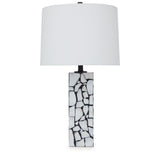 Macaria White/Black Table Lamp from Ashley Furniture - Luna Furniture