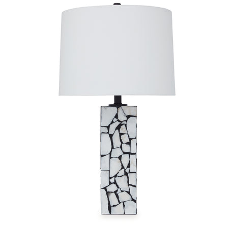 Macaria White/Black Table Lamp from Ashley Furniture - Luna Furniture