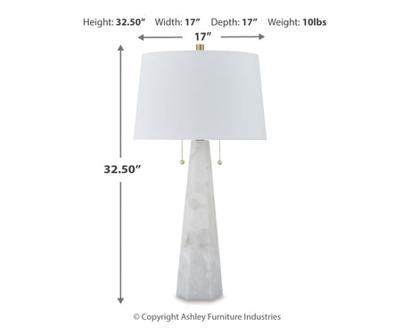 Laurellen 2-Piece Table Lamp Set in White from Ashley - Luna Furniture