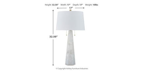Laurellen 2-Piece Table Lamp Set in White from Ashley Furniture - Luna Furniture