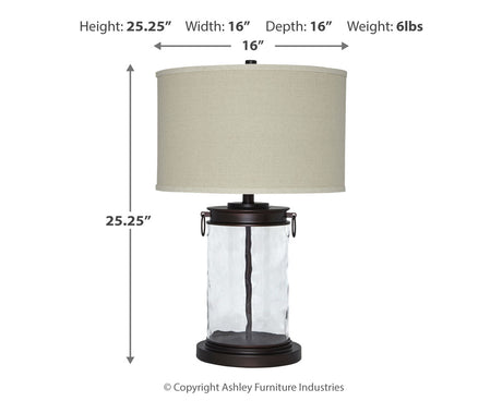 Tailynn Clear/Bronze Finish Table Lamp from Ashley - Luna Furniture