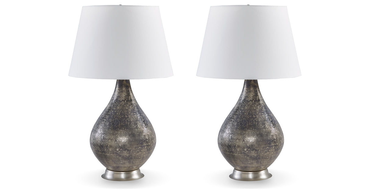 Bluacy 2-Piece Table Lamp Set in Antique Gray from Ashley - Luna Furniture