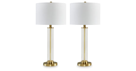Orenman Clear/Brass Finish Table Lamp from Ashley - Luna Furniture