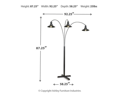 Sheriel Black Floor Lamp from Ashley - Luna Furniture