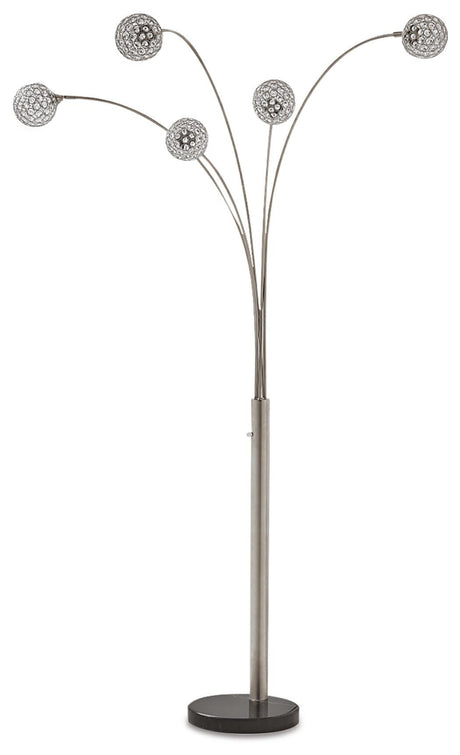 Winter Silver Finish Arc Lamp from Ashley Furniture - Luna Furniture
