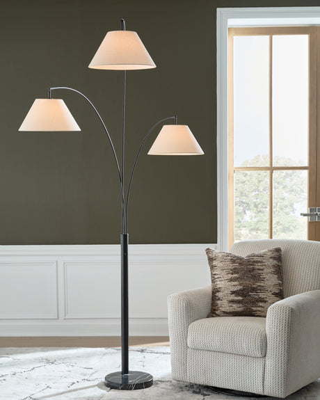 Gibbswellner Black Arc Lamp from Ashley Furniture - Luna Furniture
