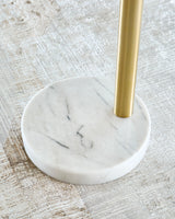 Valo Gold Finish Arc Lamp from Ashley Furniture - Luna Furniture