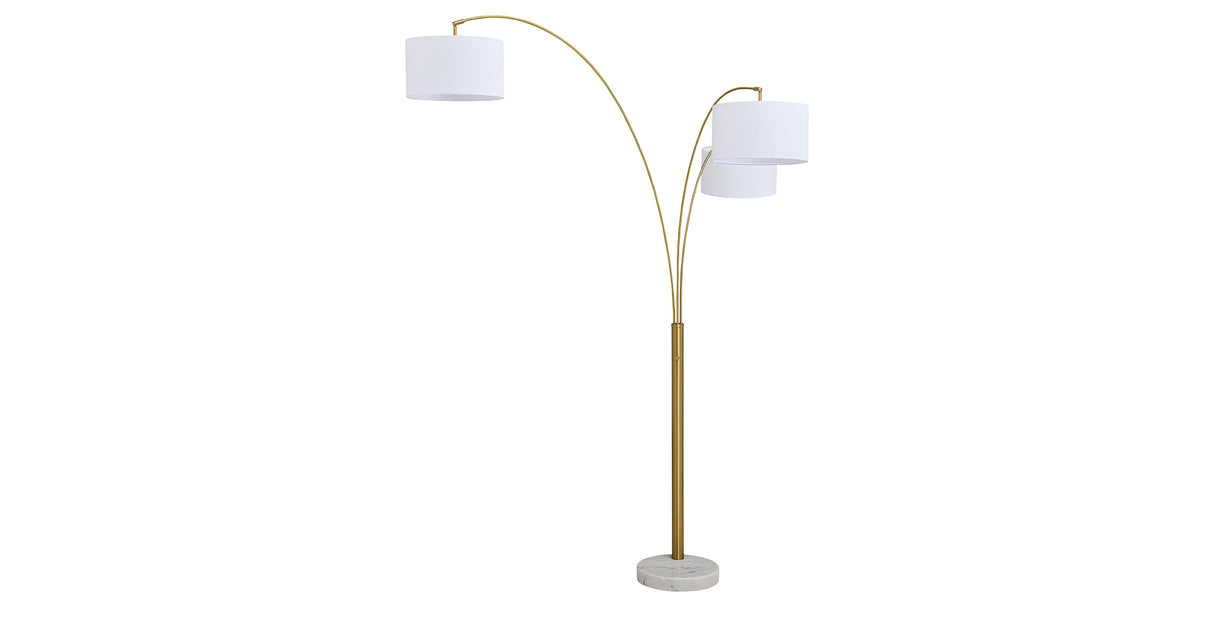 Valo Gold Finish Arc Lamp from Ashley Furniture - Luna Furniture