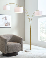 Valo Gold Finish Arc Lamp from Ashley Furniture - Luna Furniture