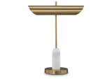 Rowleigh Gold Finish/White Desk Lamp from Ashley Furniture - Luna Furniture