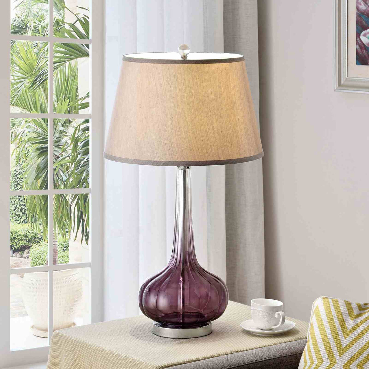 Fay Purple Table Lamp from Furniture of America - Luna Furniture