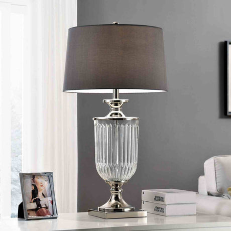 Ira Silver/Clear Table Lamp from Furniture of America - Luna Furniture