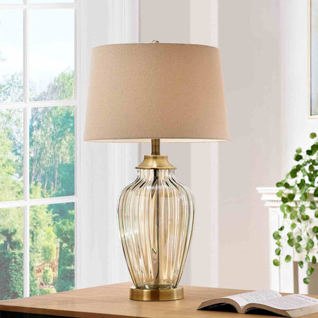 Lee Gold/Clear Table Lamp from Furniture of America - Luna Furniture