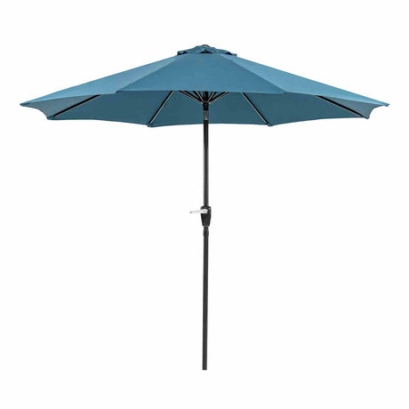 Soli Blue 9' Outdoor Umbrella with Auto Tilt and 21" Round Base from Furniture of America - Luna Furniture