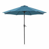 Tano Blue 9' Outdoor Umbrella + 21" Round Base from Furniture of America - Luna Furniture