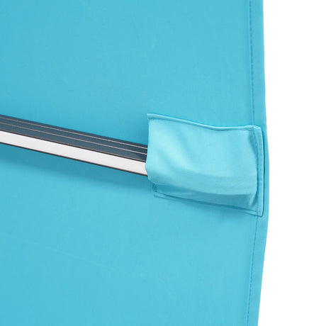 Sano Teal 10' Square Double Top Umbrella with LED Lights and 37" Base from Furniture of America - Luna Furniture