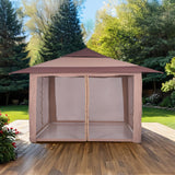 Genoa Brown Pop Up Gazebo from Furniture of America - Luna Furniture