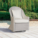 Tomohon White Swivel Wicker Chair from Furniture of America - Luna Furniture
